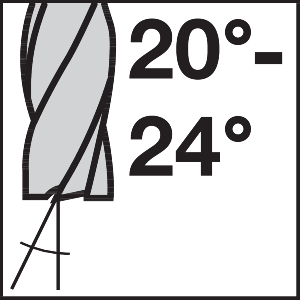 Spiralwinkel (Spanwinkel): 20/24